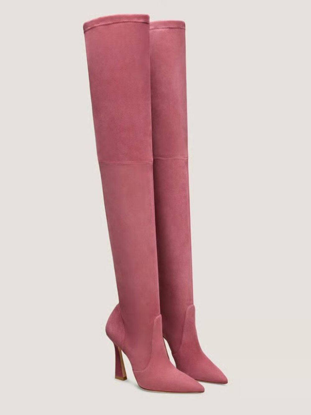 Stuart Weitzman Ultravinnie Thigh High Boots Dusty Berry Pink Suede SZ 7.5 NEW